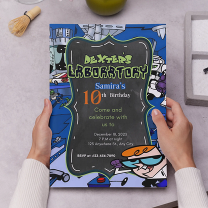 Dexter's Laboratory Birthday Invitation Template - CreativeRino