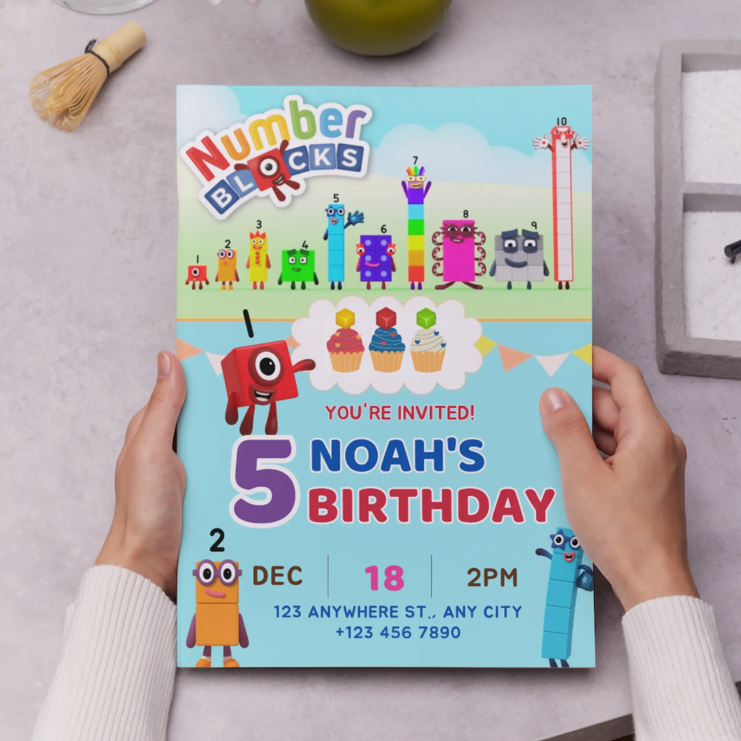 Numberblocks Birthday Invitation Template - CreativeRino