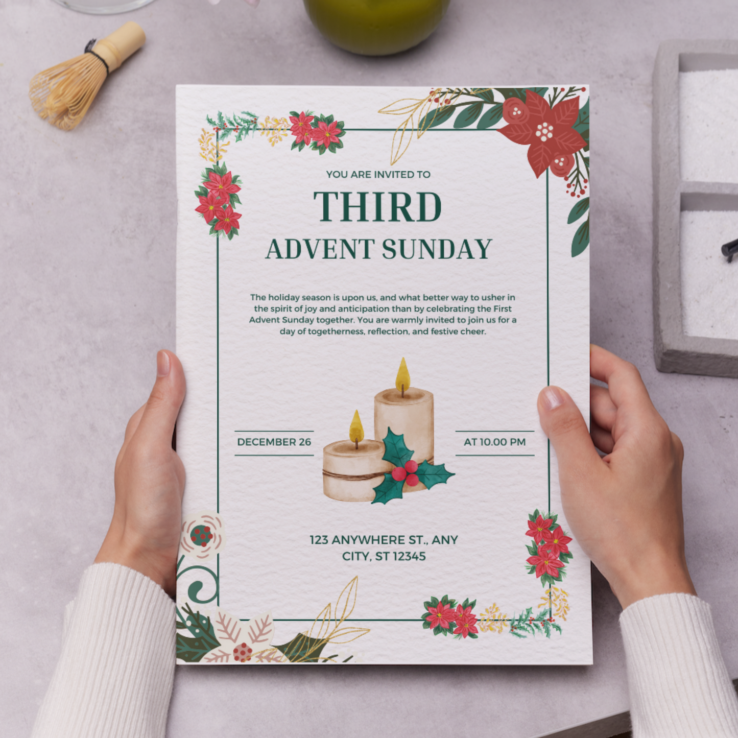 Advent Invitation Template | Advent Celebration Party Invite