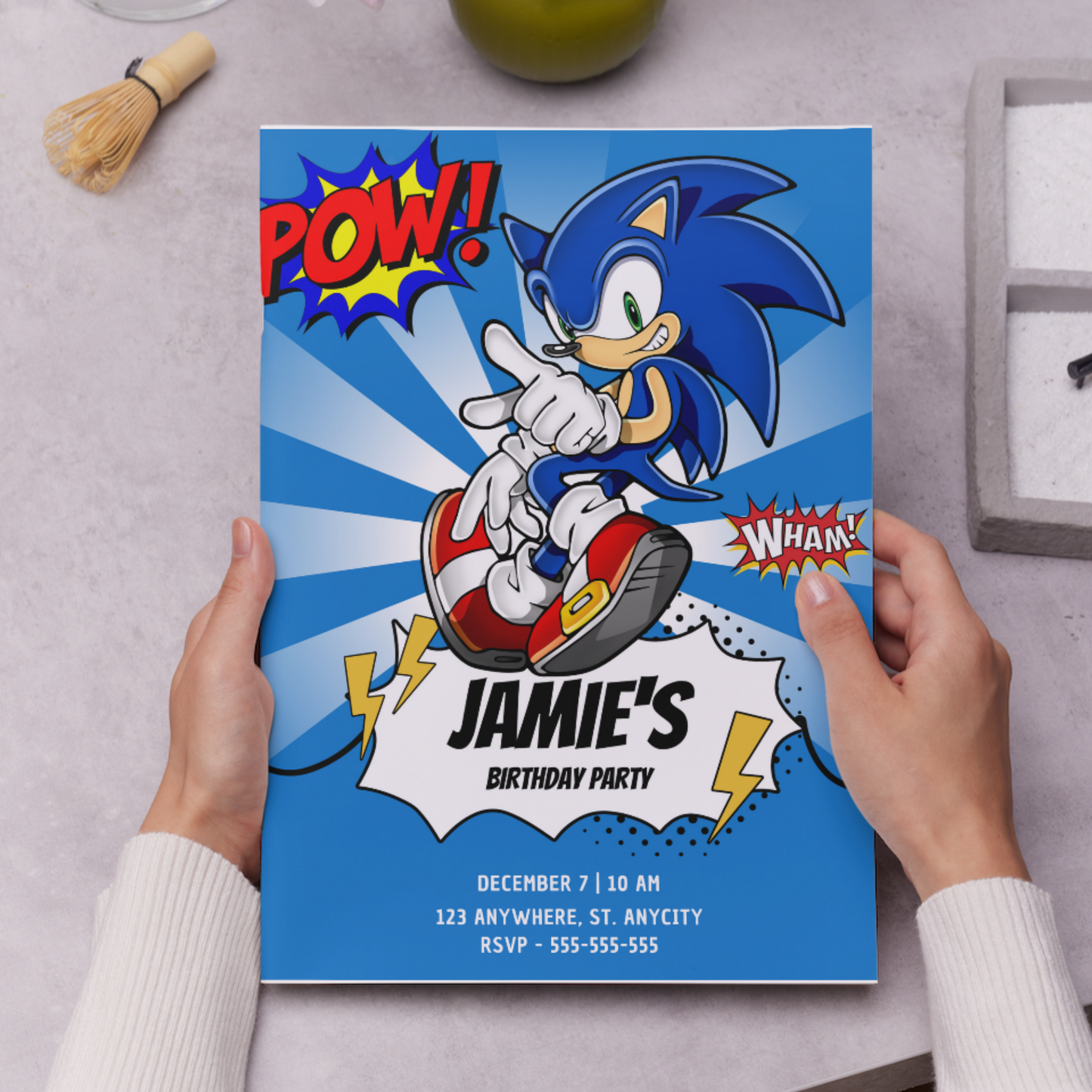 Sonic the Hedgehog Birthday Invitation Template