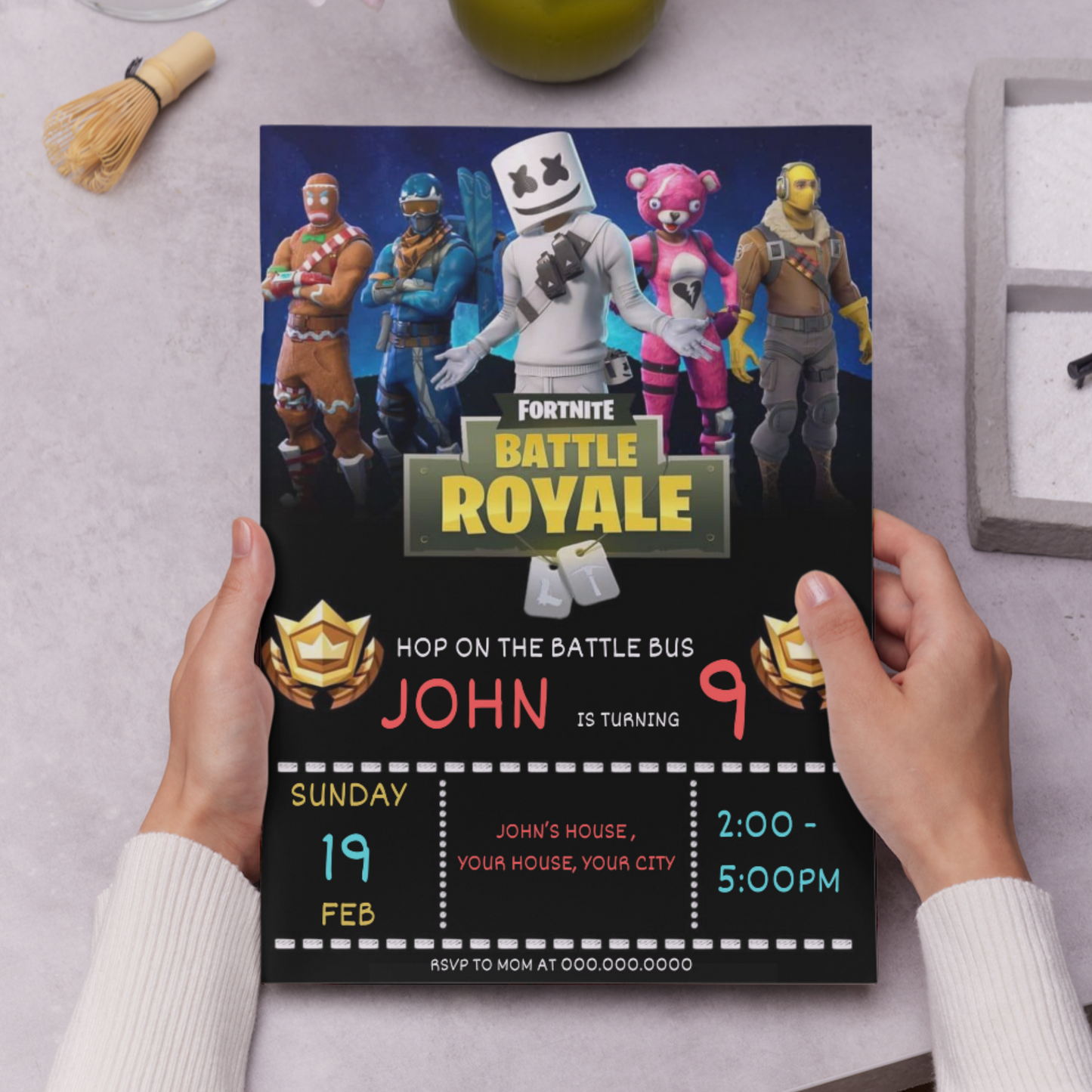 Fortnite Birthday Invitation Template | Battle Royale Invite