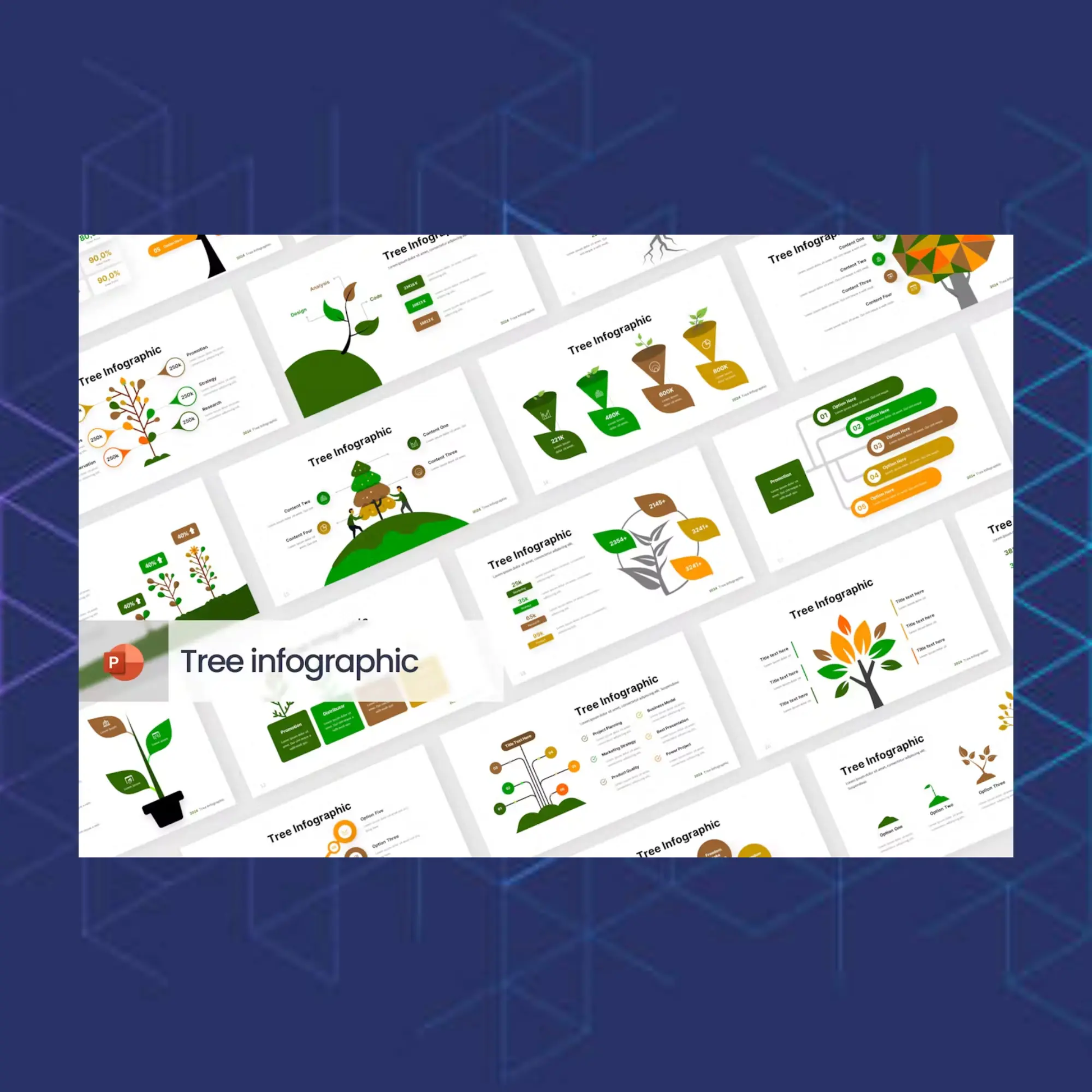 4 Tree Diagram Infographics Powerpoint Template Bundle CreativeRino