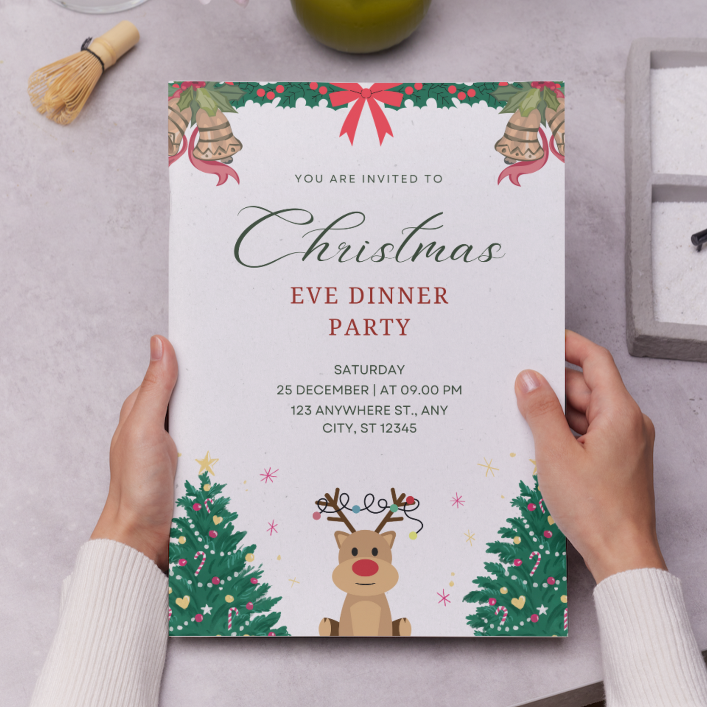 Christmas Eve Dinner Party Invite Template