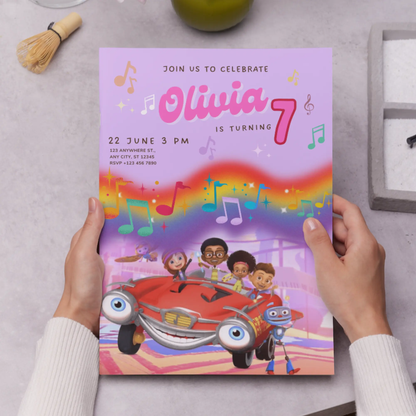 Motown Magic Birthday Invitation Template - CreativeRino