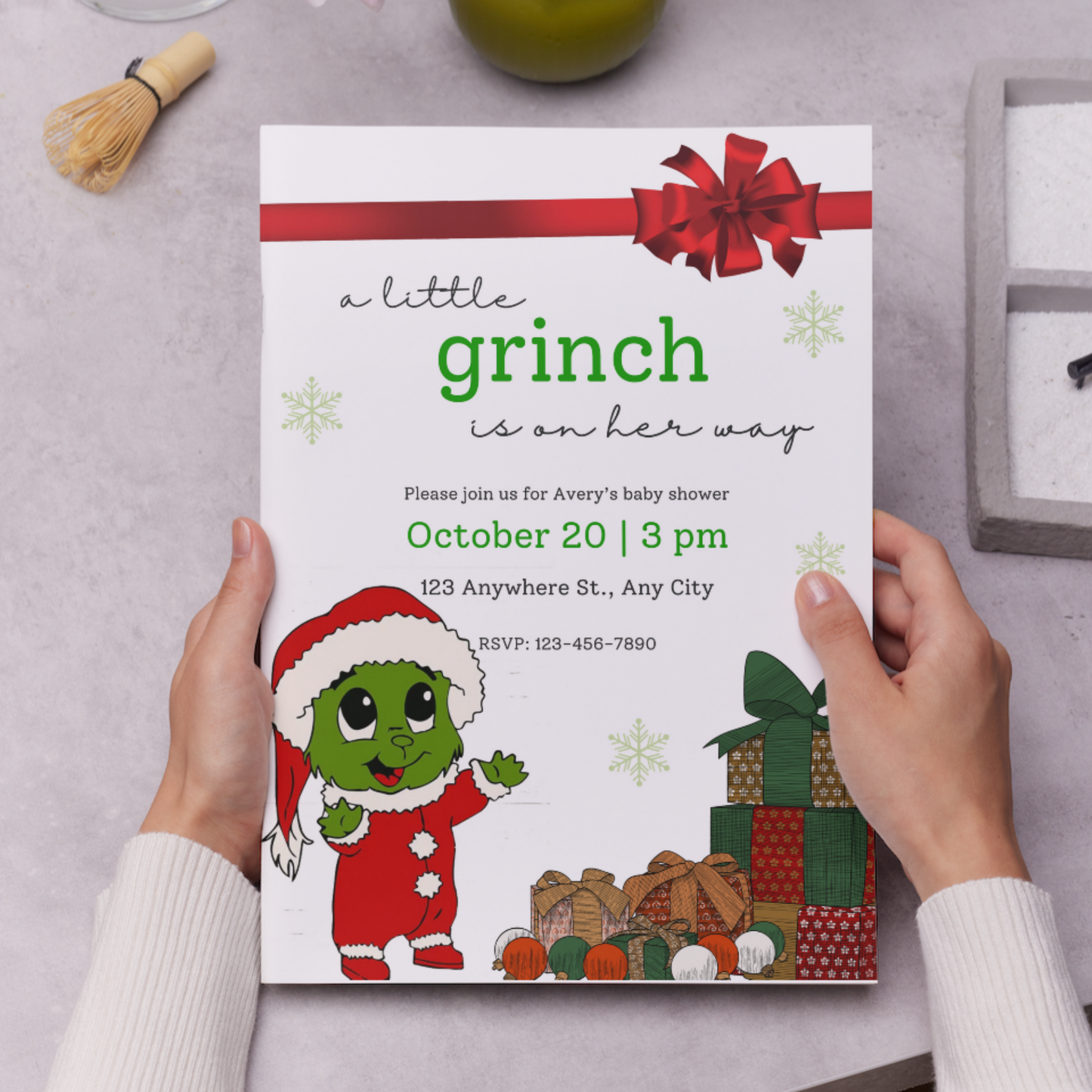 Grinch Baby Shower Invite Template | Grinchmas Whoville Baby Shower Invitation