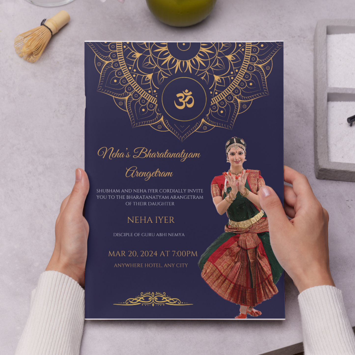 Arangetram Invitation Template | Indian Classical Dance Invite