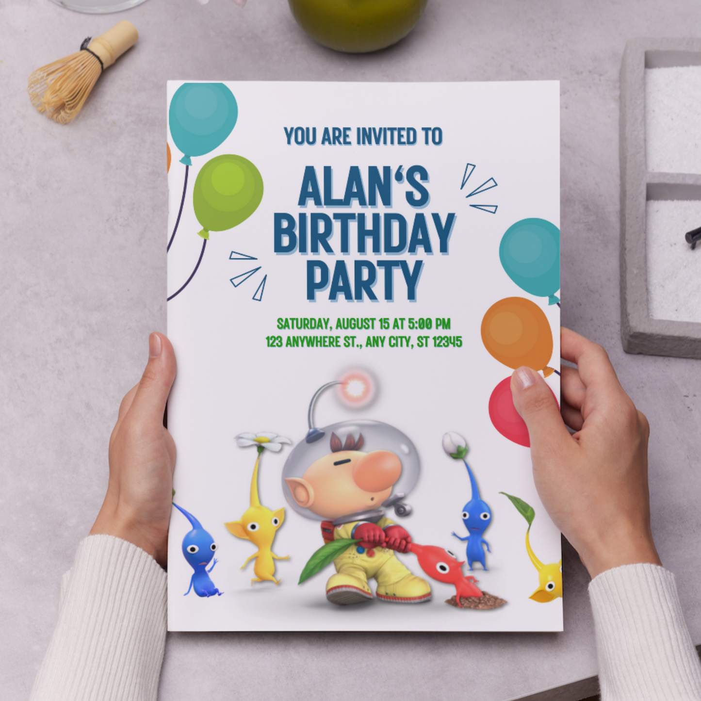 Pikmin Birthday Invitation Template