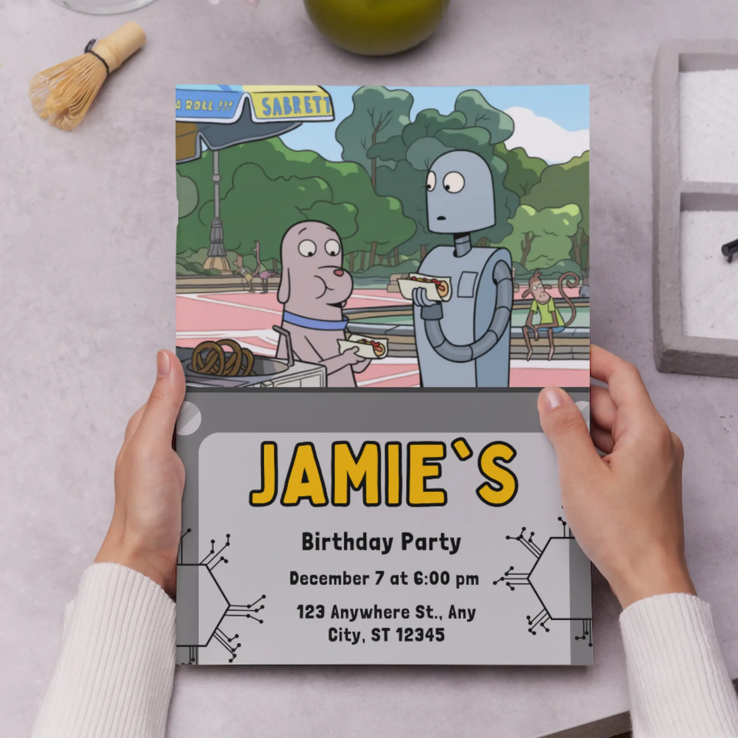 Robot Dreams Birthday Invitation Template - CreativeRino