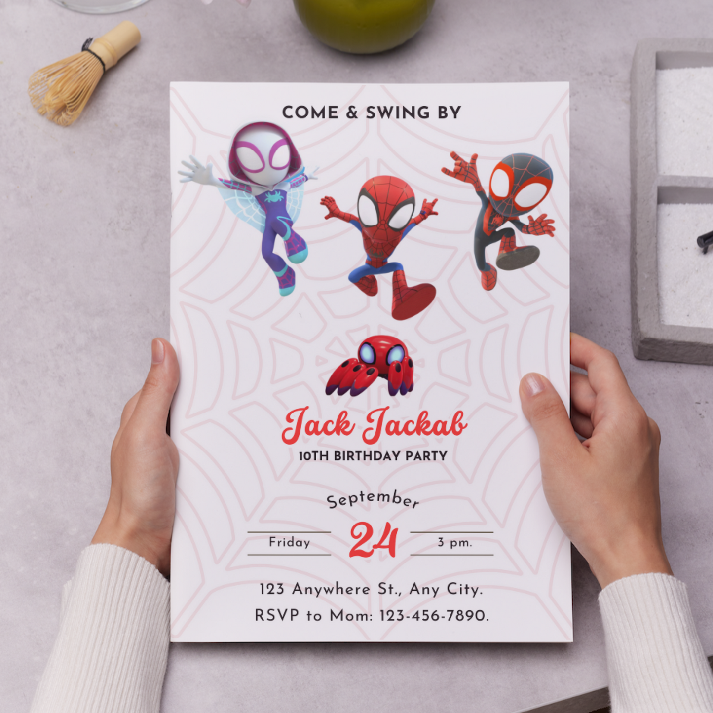 Spidey and his Amazing Friends Birthday Invitation Template