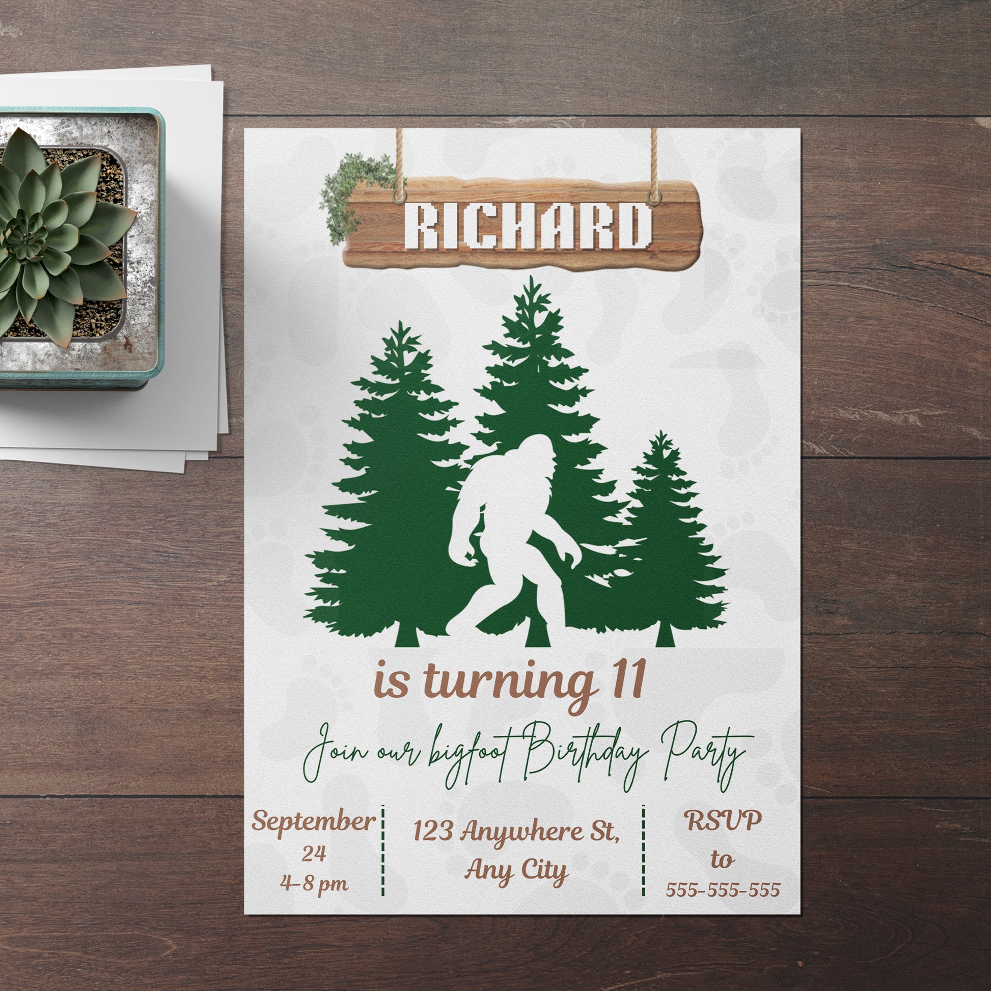 Bigfoot Birthday Invitation Template - CreativeRino