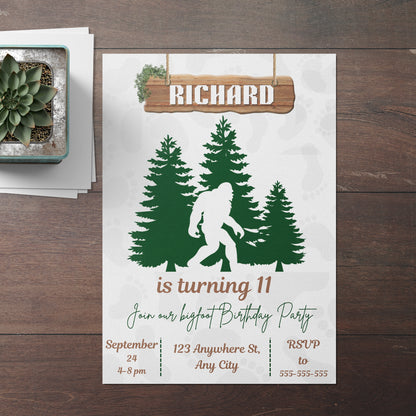 Bigfoot Birthday Invitation Template - CreativeRino