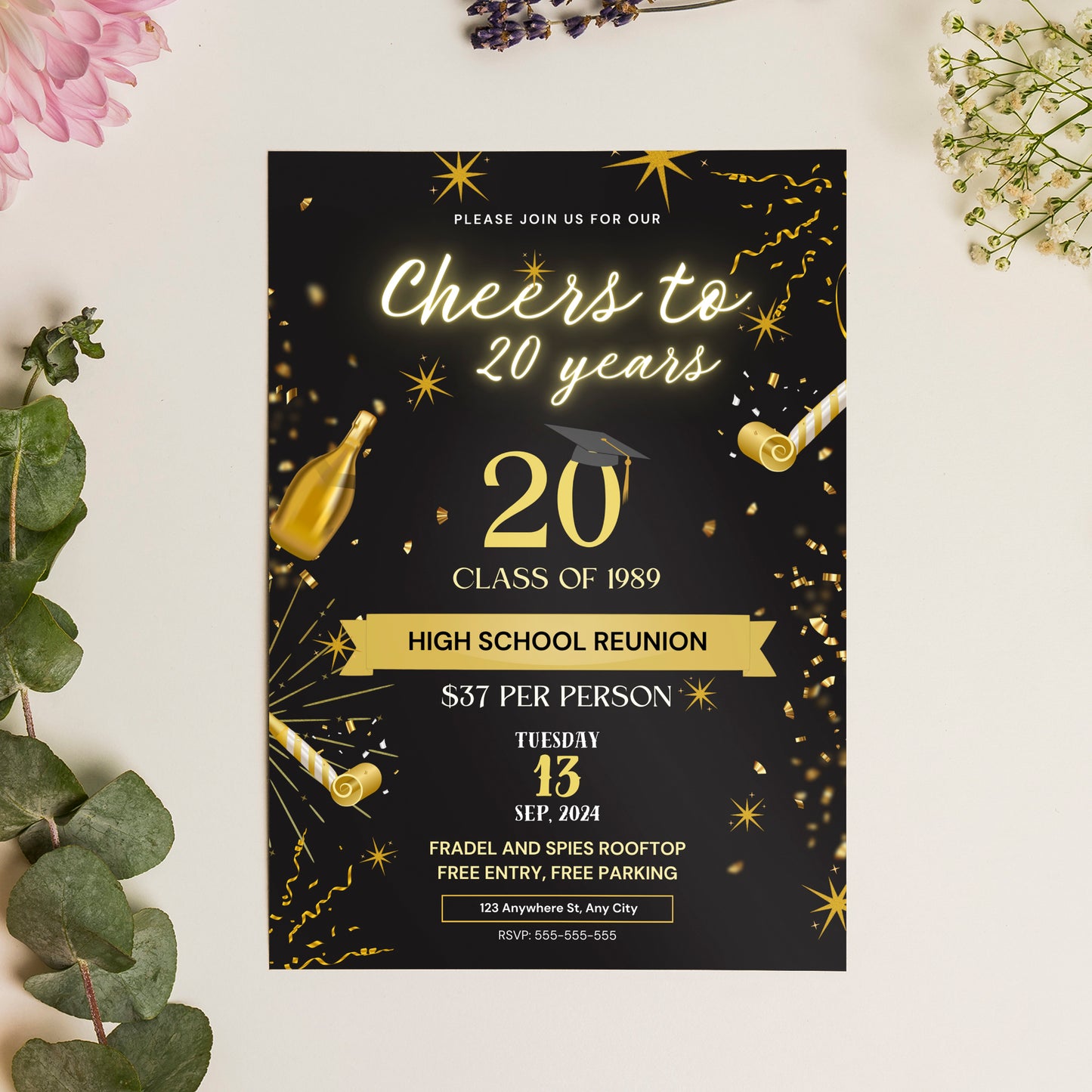 School Reunion Flyer Template | High School Reunion Invitation