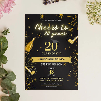 School Reunion Flyer Template | High School Reunion Invitation CreativeRino