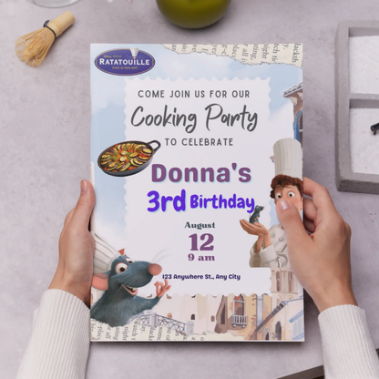 Ratatouille Birthday Invitation Template - CreativeRino