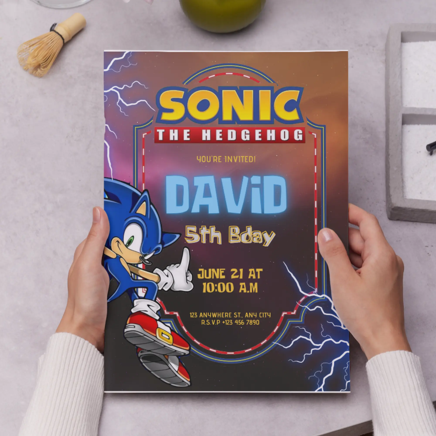 Sonic The Hedgehog Birthday Invitation Template - CreativeRino