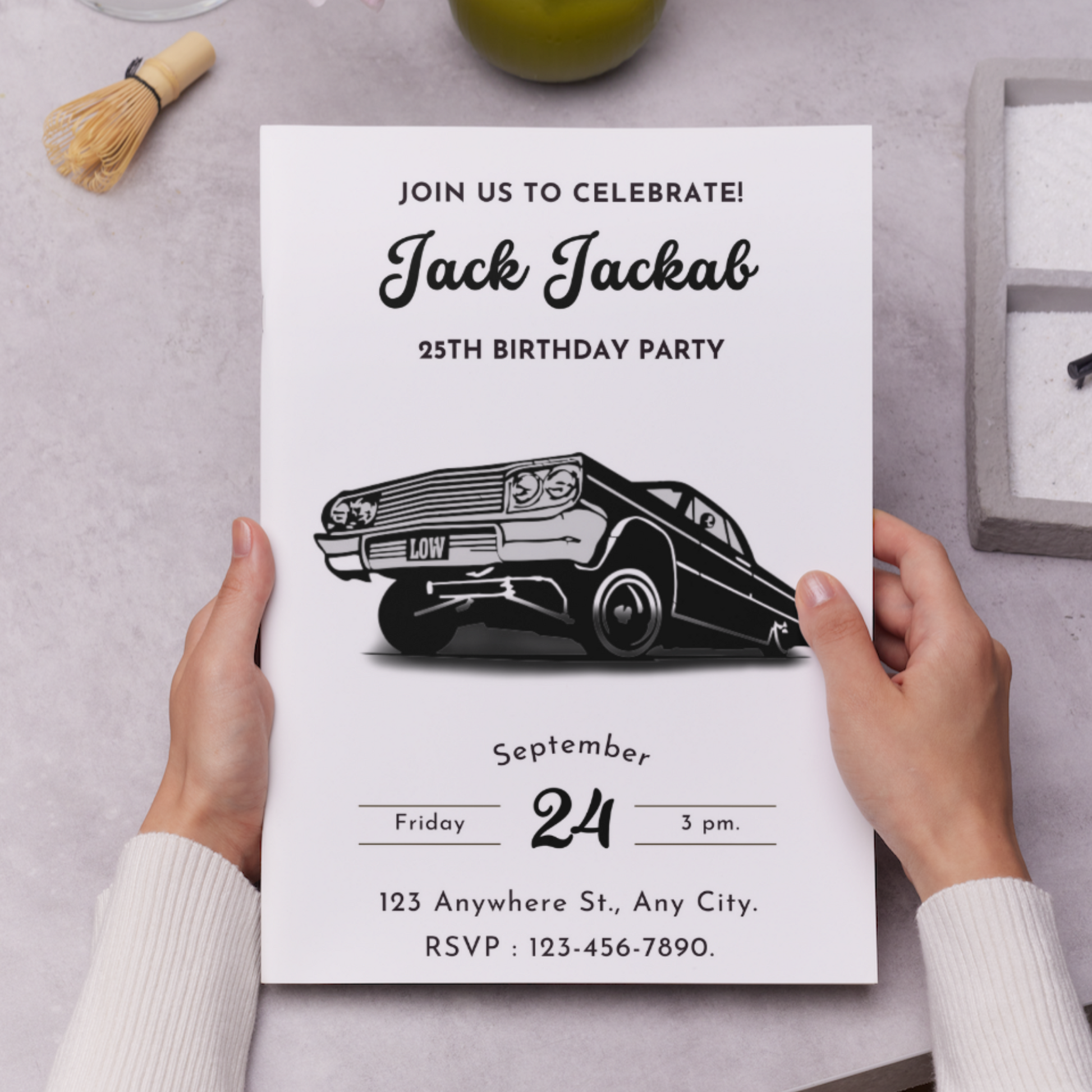 Lowrider Cholo Birthday Invitation Template - CreativeRino