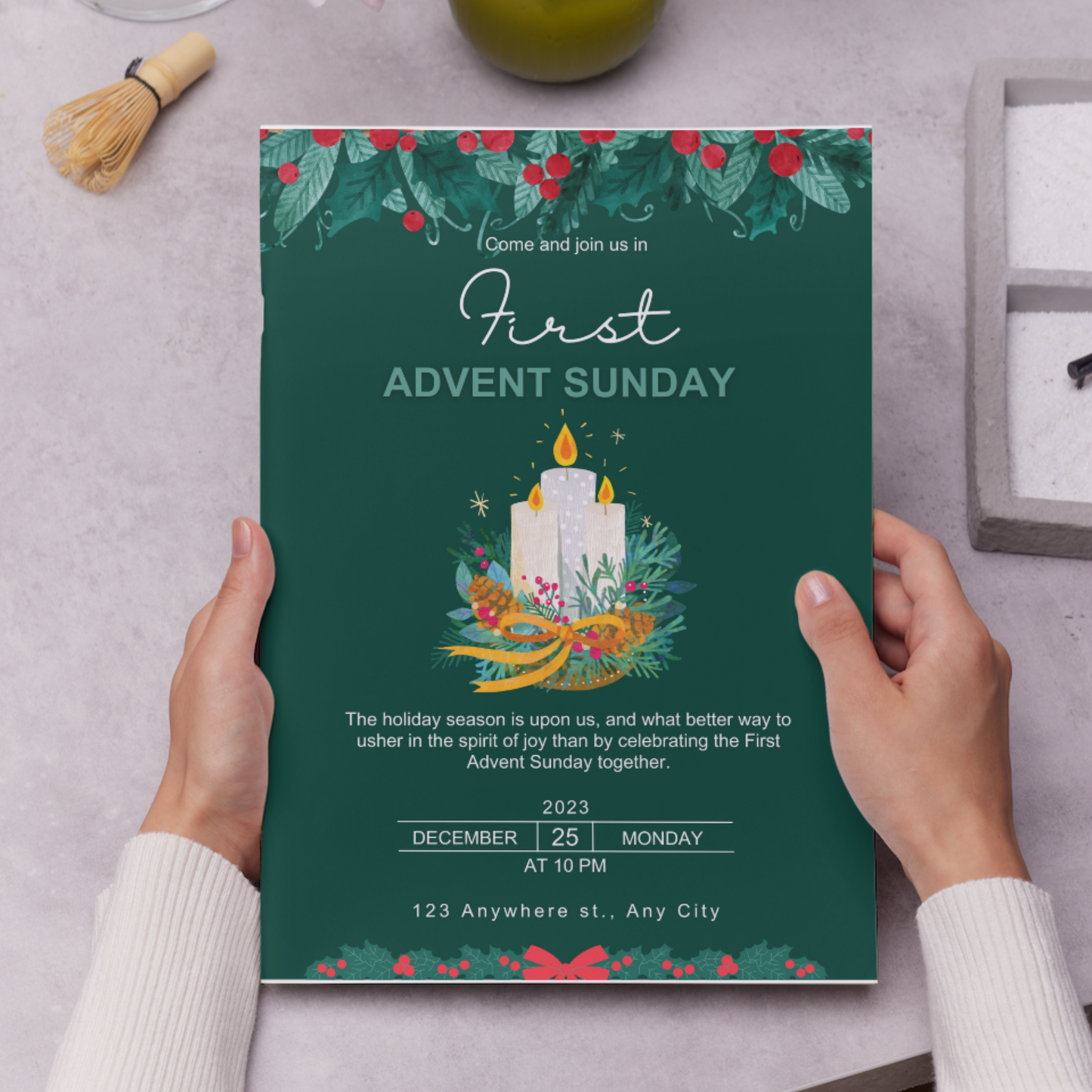 Advent Invitation Template | Advent Celebration Party Invite