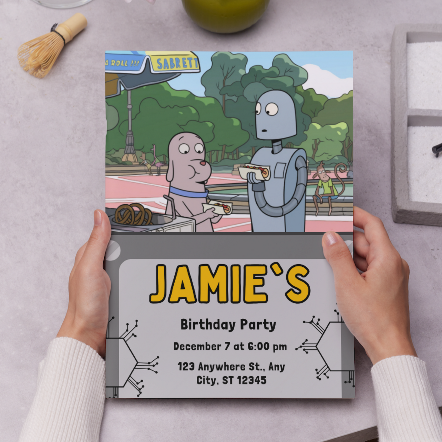 Robot Dreams Birthday Invitation Template