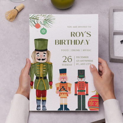 Nutcracker Birthday Invitation Template - CreativeRino