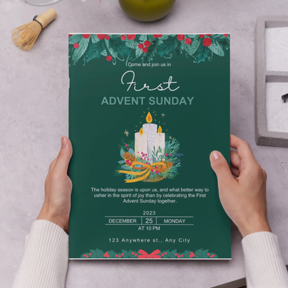 Advent Invitation Template | Advent Celebration Party Invite - CreativeRino