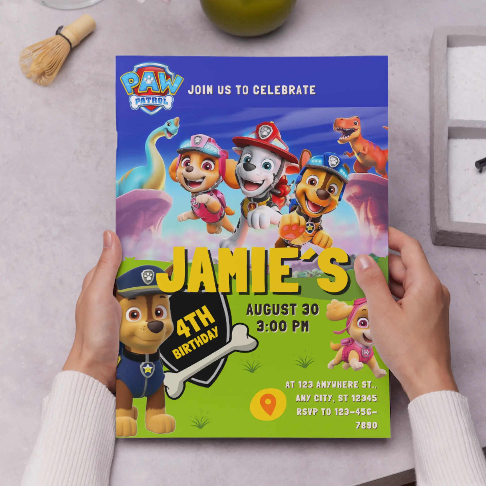Paw Patrol Birthday Invitation Template - CreativeRino