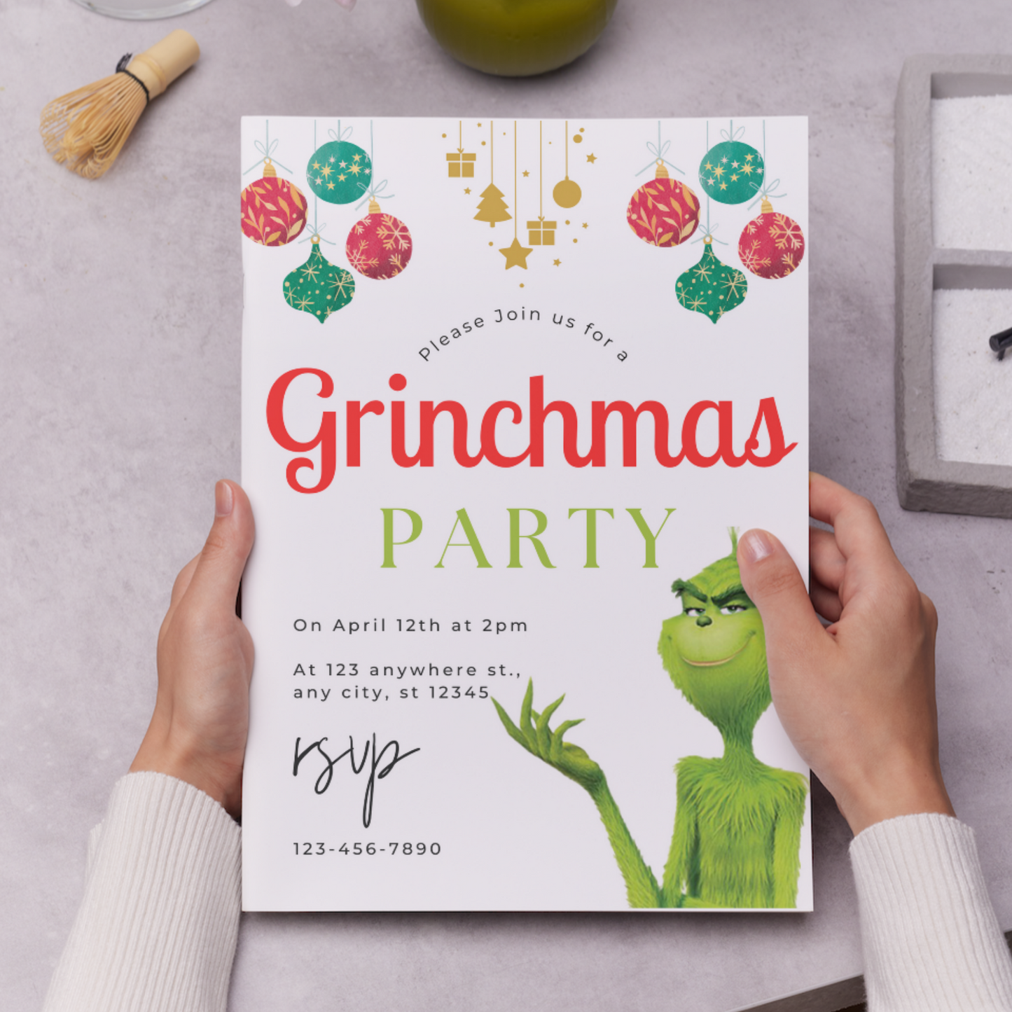 Grinchmas Christmas Party Invitation Template | Grinch Invite