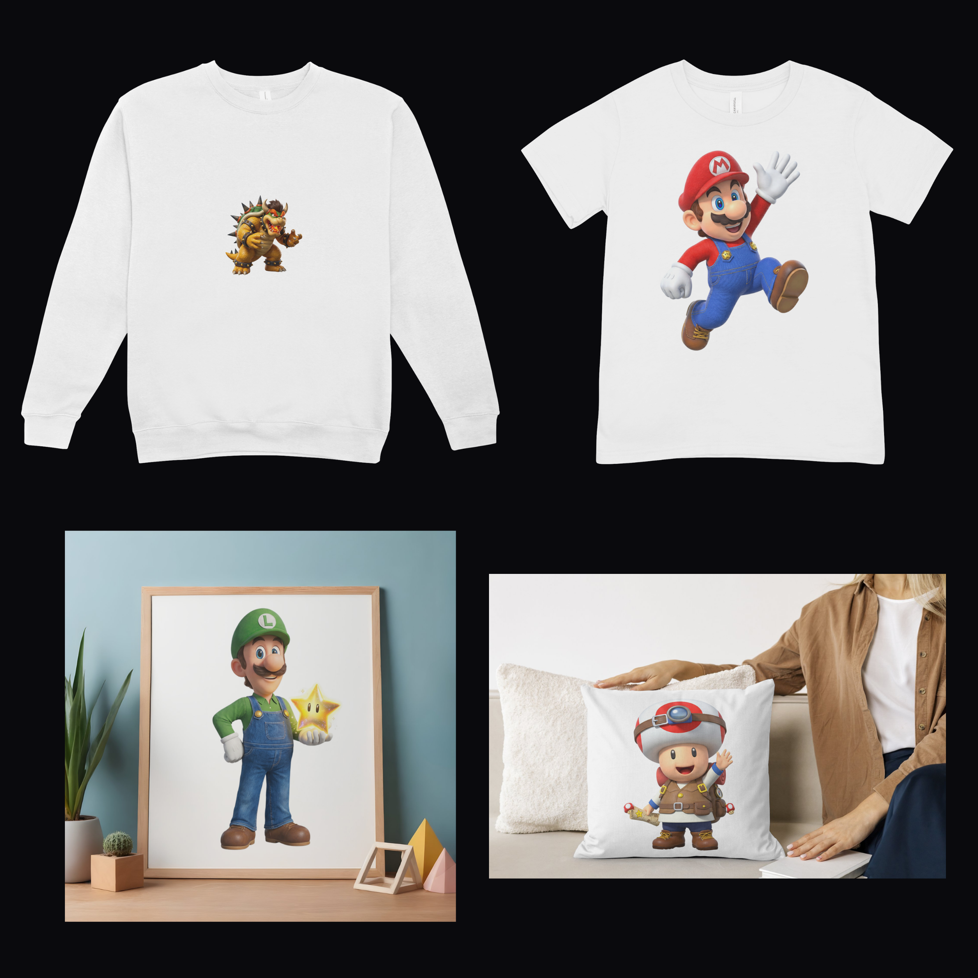 Super Mario Galaxy PNG, Mario Clipart, Gamer T-Shirt Design (Instant Download) CreativeRino