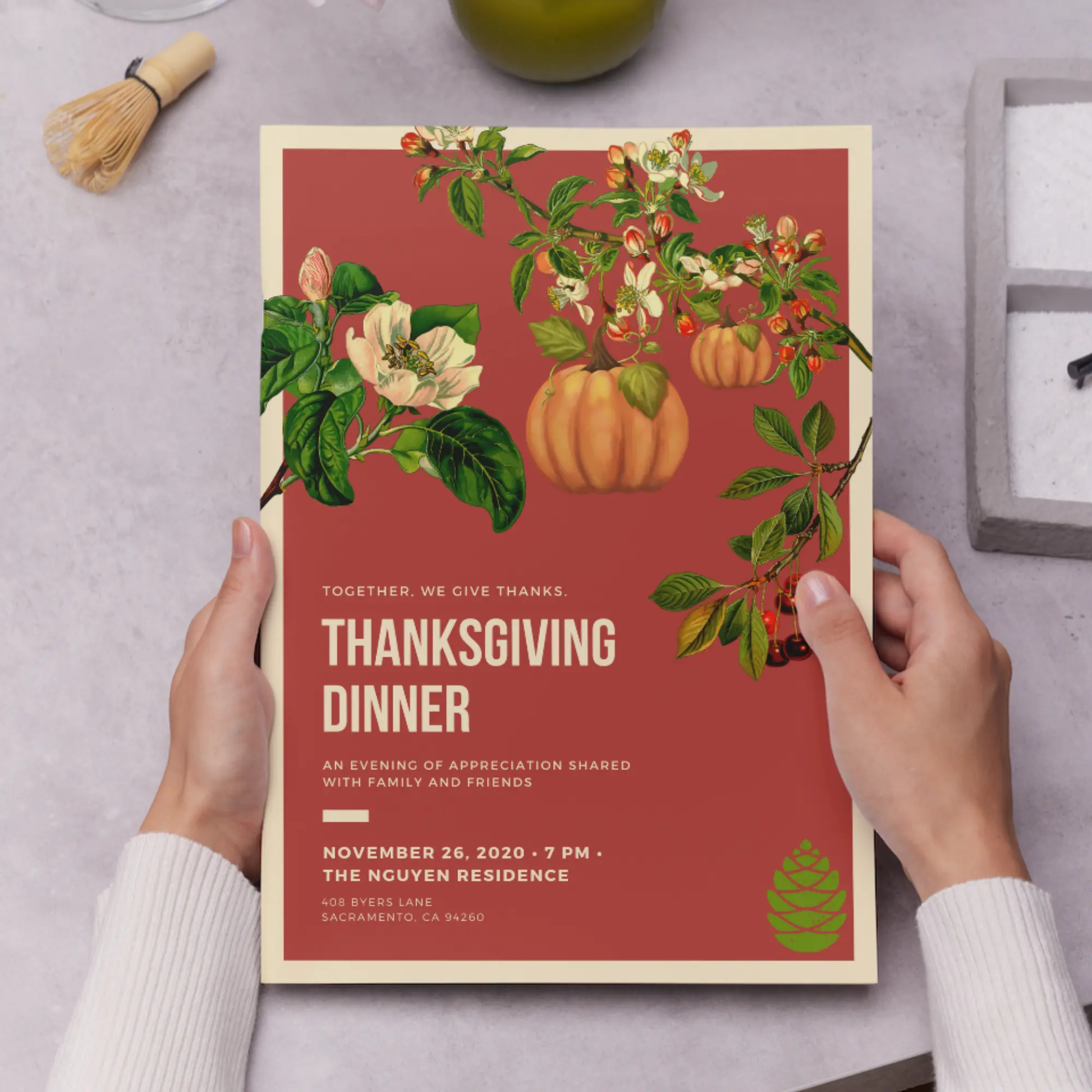 Retro Thanksgiving Dinner Invitation Template - CreativeRino