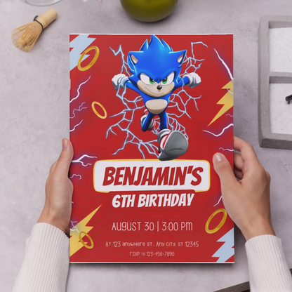 Sonic Birthday Invitation Template - CreativeRino