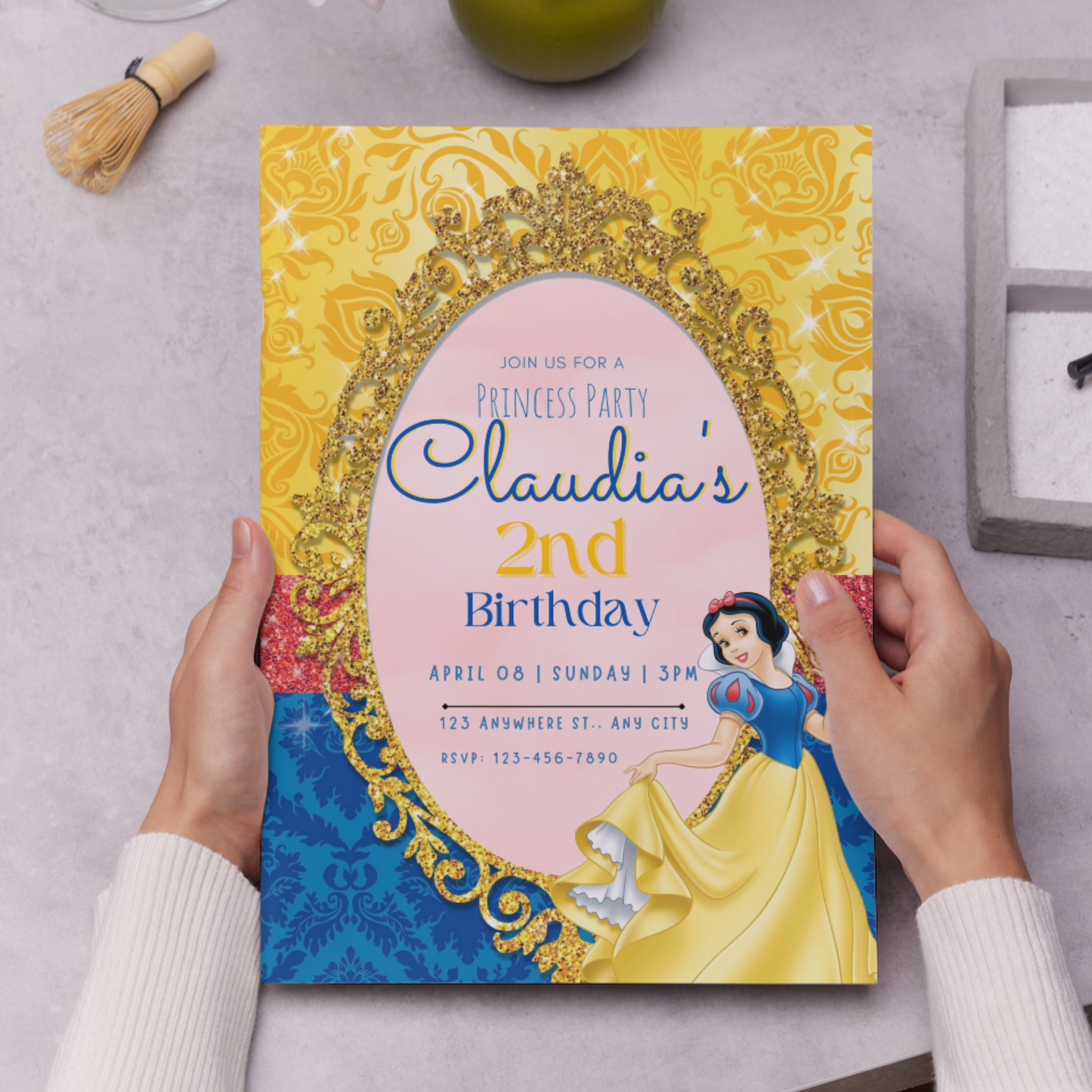 Princess Snow White Birthday Invitation Template