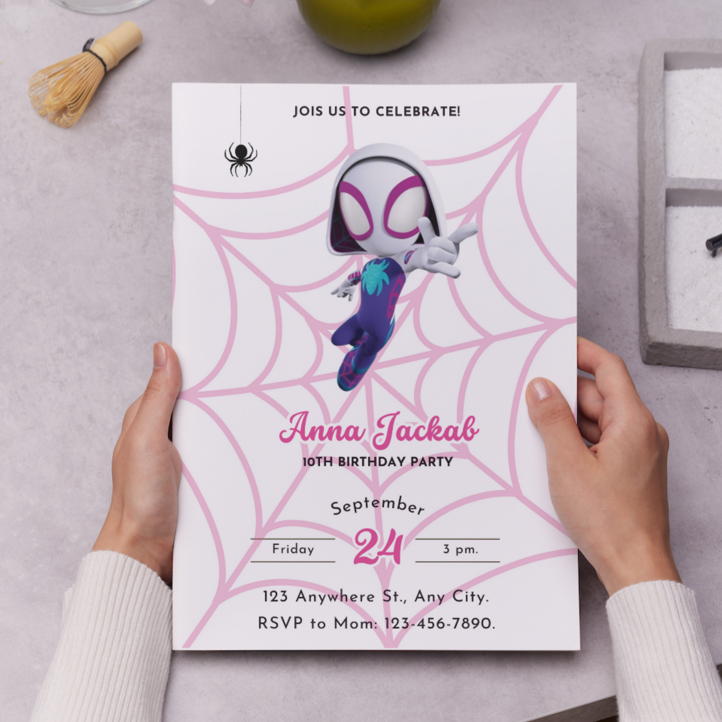 Ghost Spidey Birthday Invitation Template | Spidey and his Amazing Friends