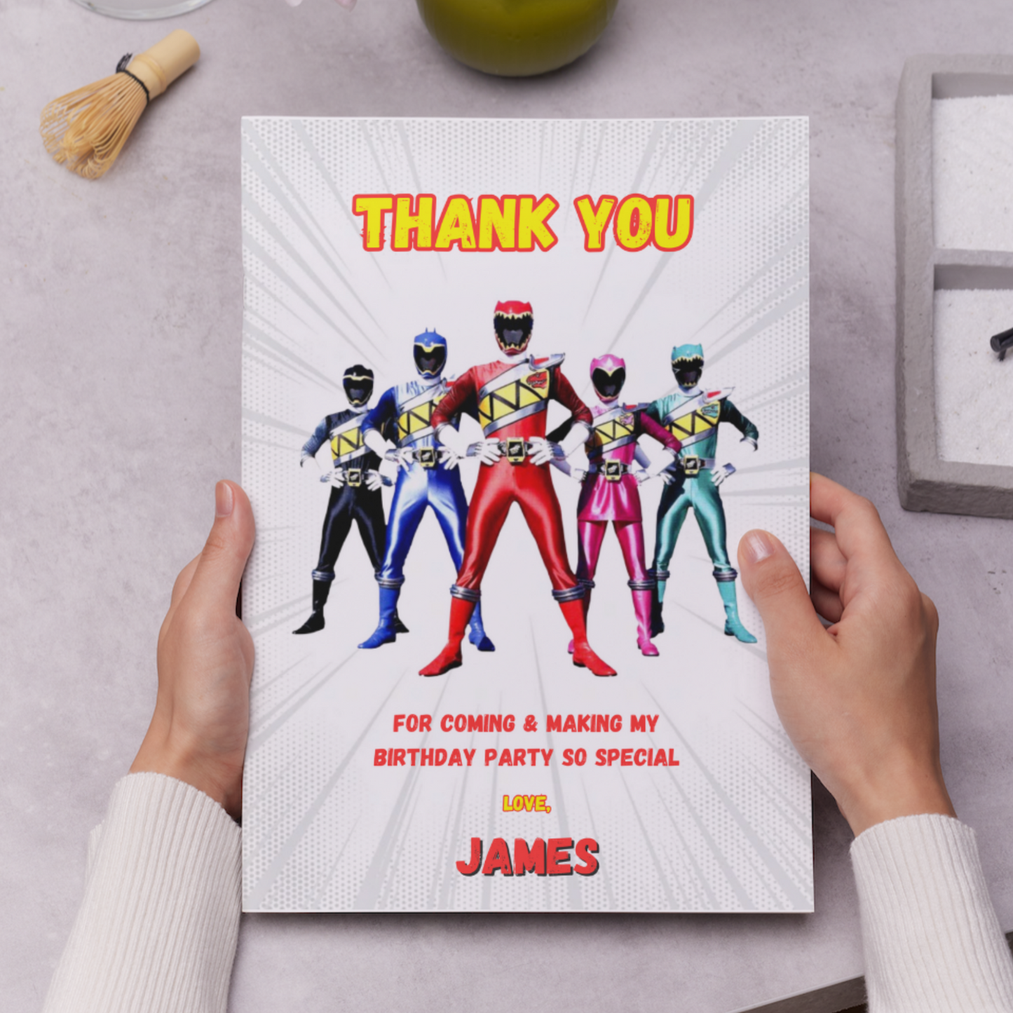 Power Rangers Thank You Card Template