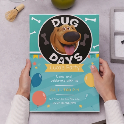 Dug Days Birthday Invitation Template - CreativeRino