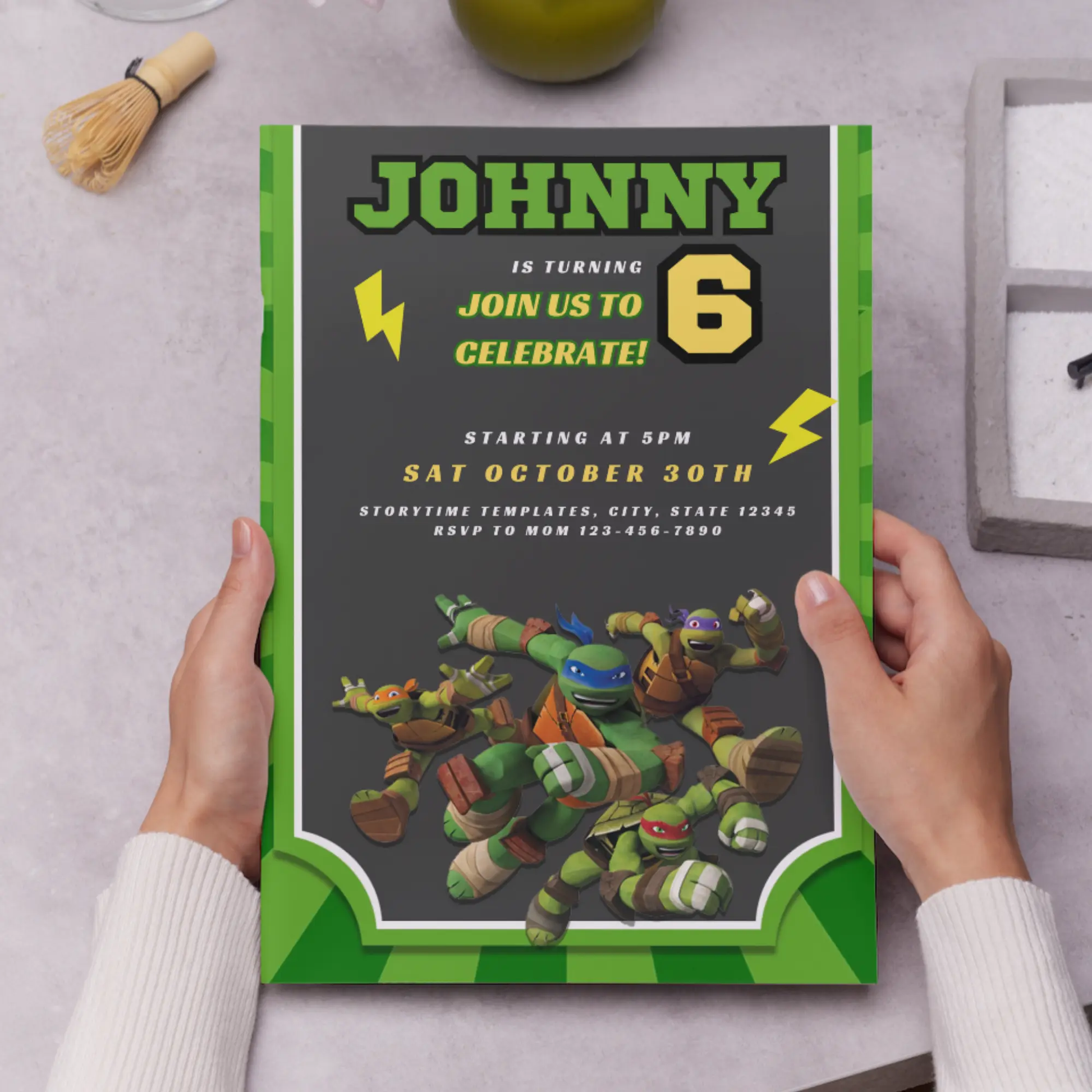 Teenage Mutant Ninja Turtles Birthday Invitation Template - CreativeRino