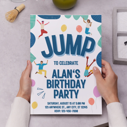 Jump Birthday Invitation Template - CreativeRino