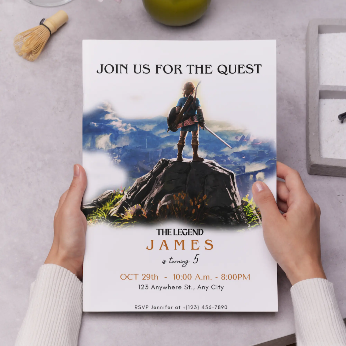 Zelda Birthday Invitation Template | Zelda Tears of the Kingdom Invite - CreativeRino