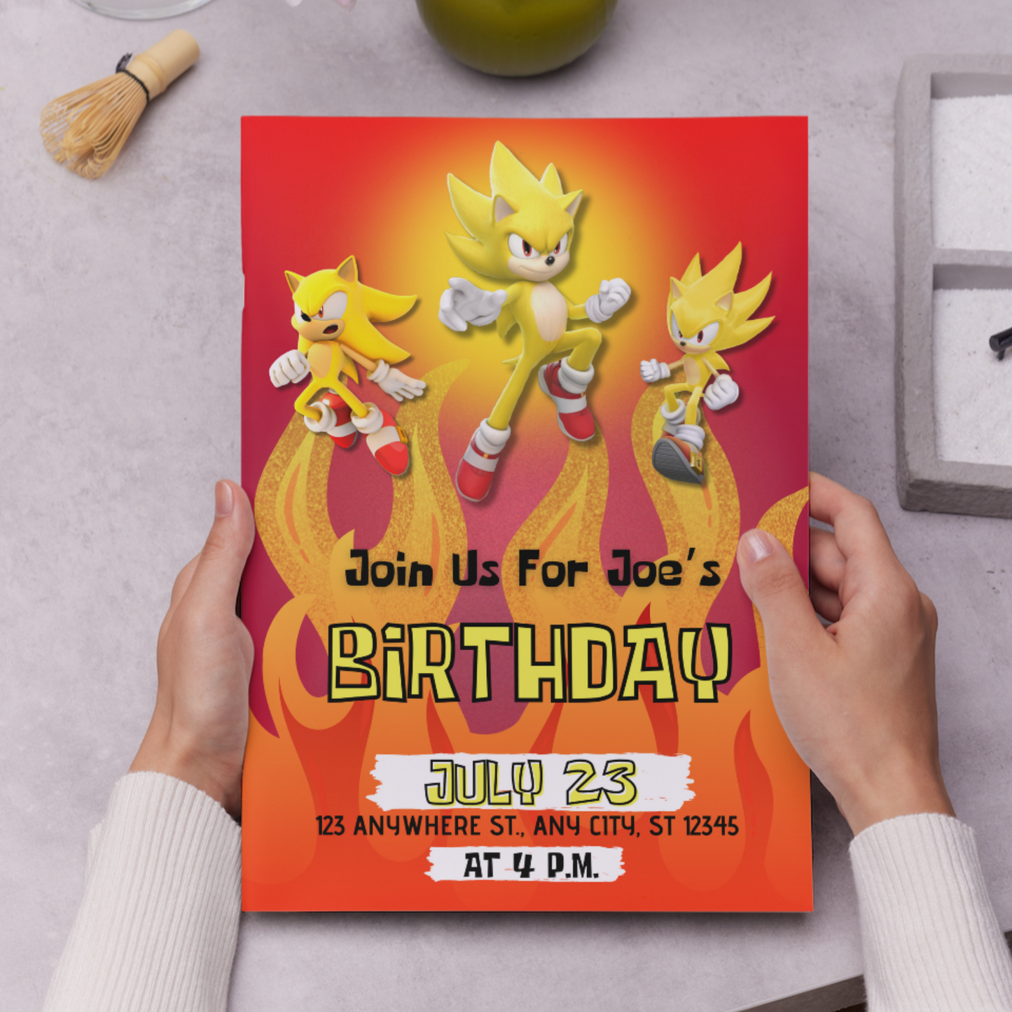 Super Sonic Birthday Invitation Template