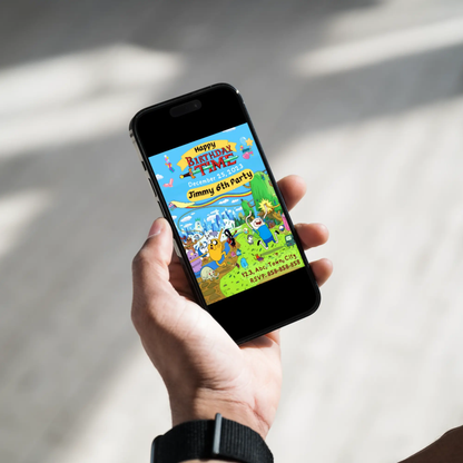 Adventure Time Birthday Invitation Template - CreativeRino
