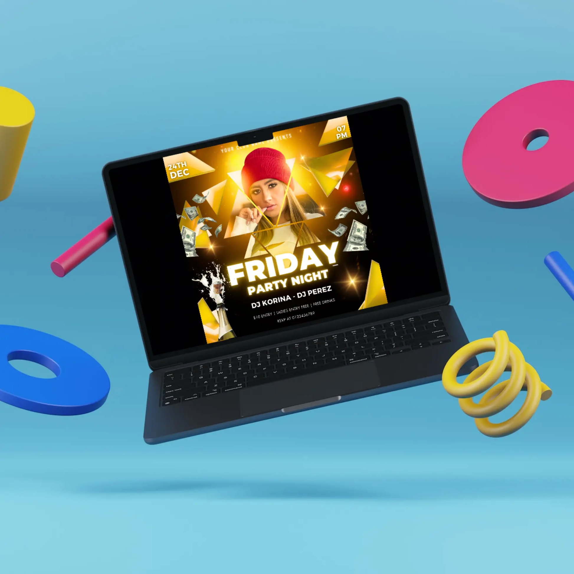 Black Friday Club Flyer Template | DJ Party Social Media Flyer - CreativeRino