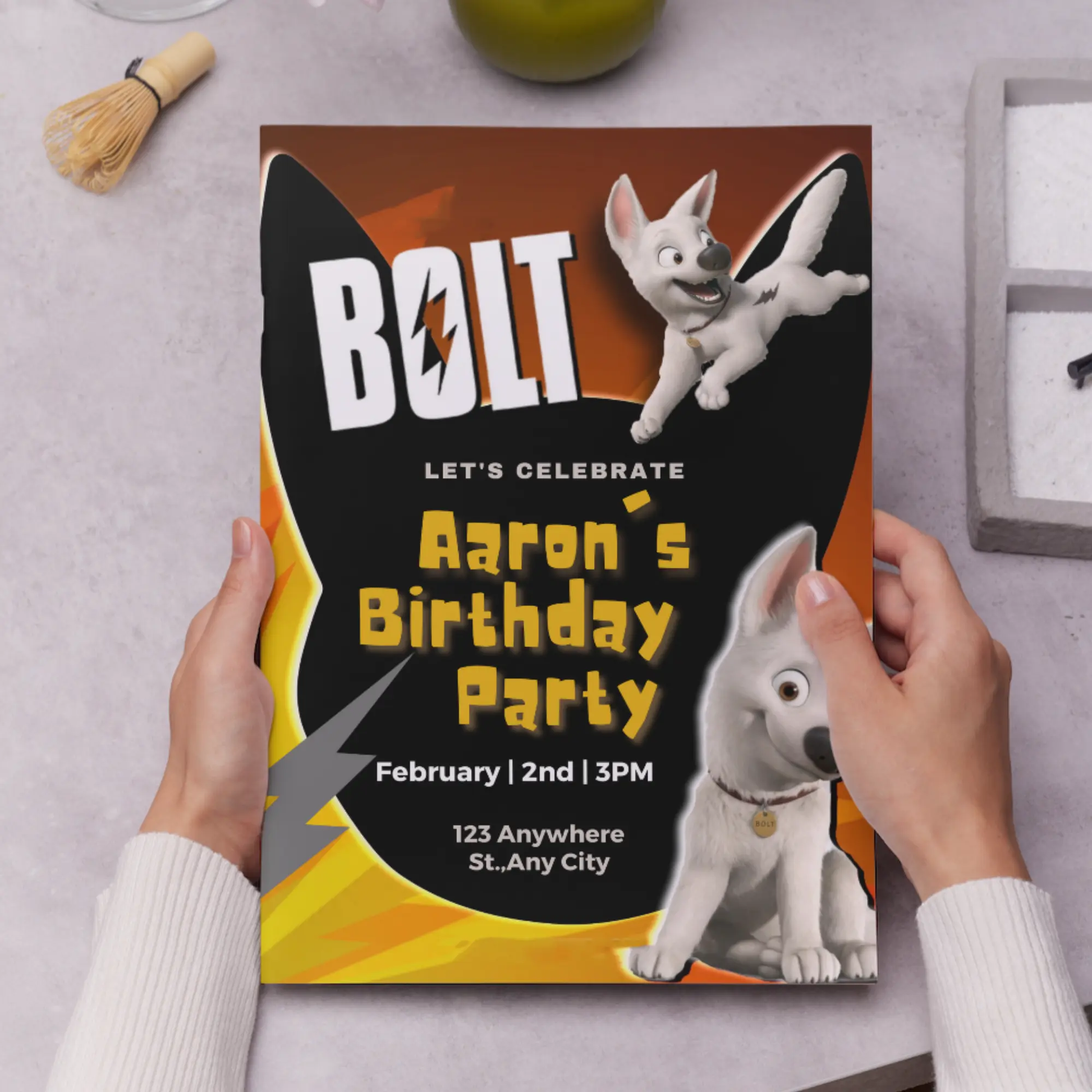 Bolt Birthday Invitation Template - CreativeRino