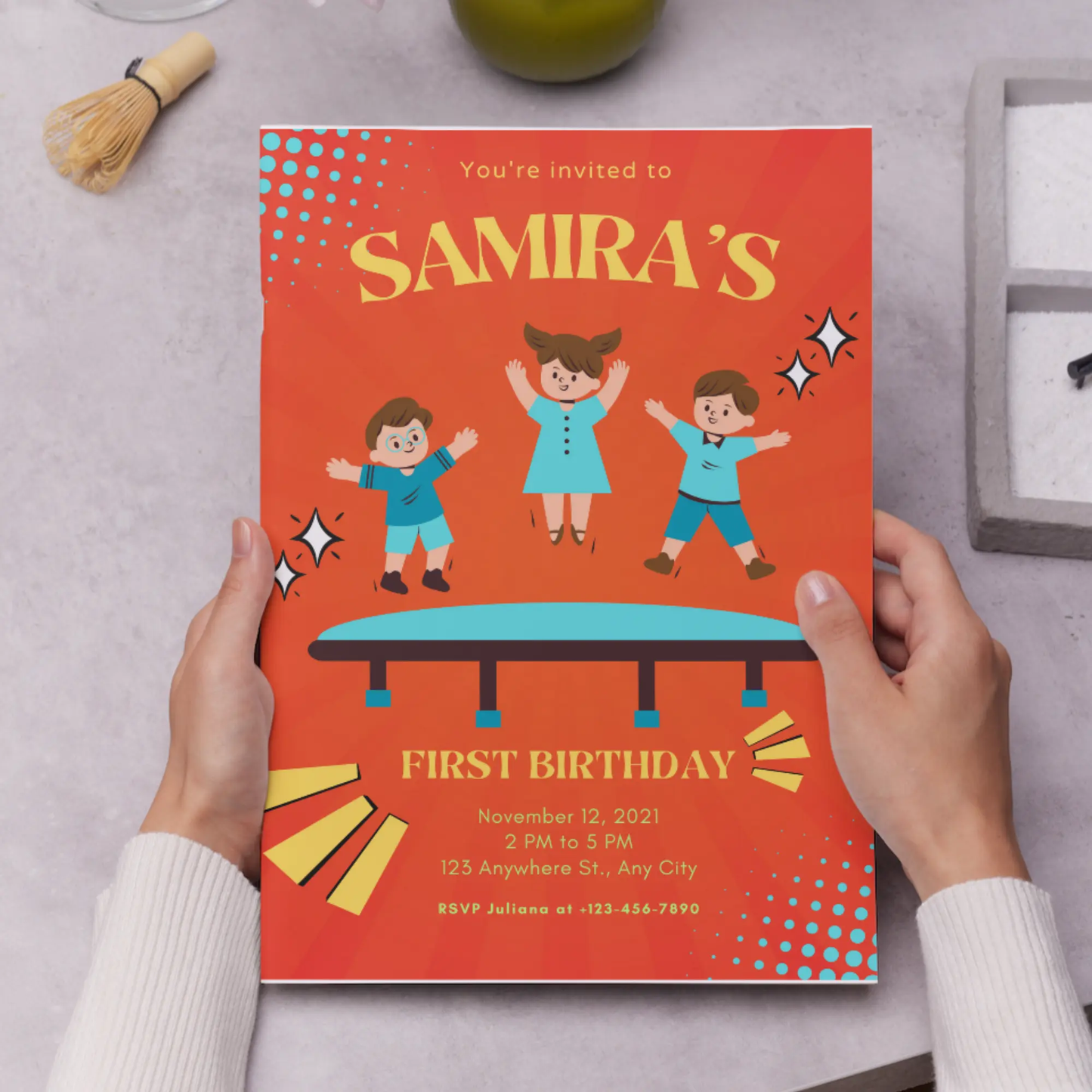 Trampoline Birthday Invitation Template - CreativeRino