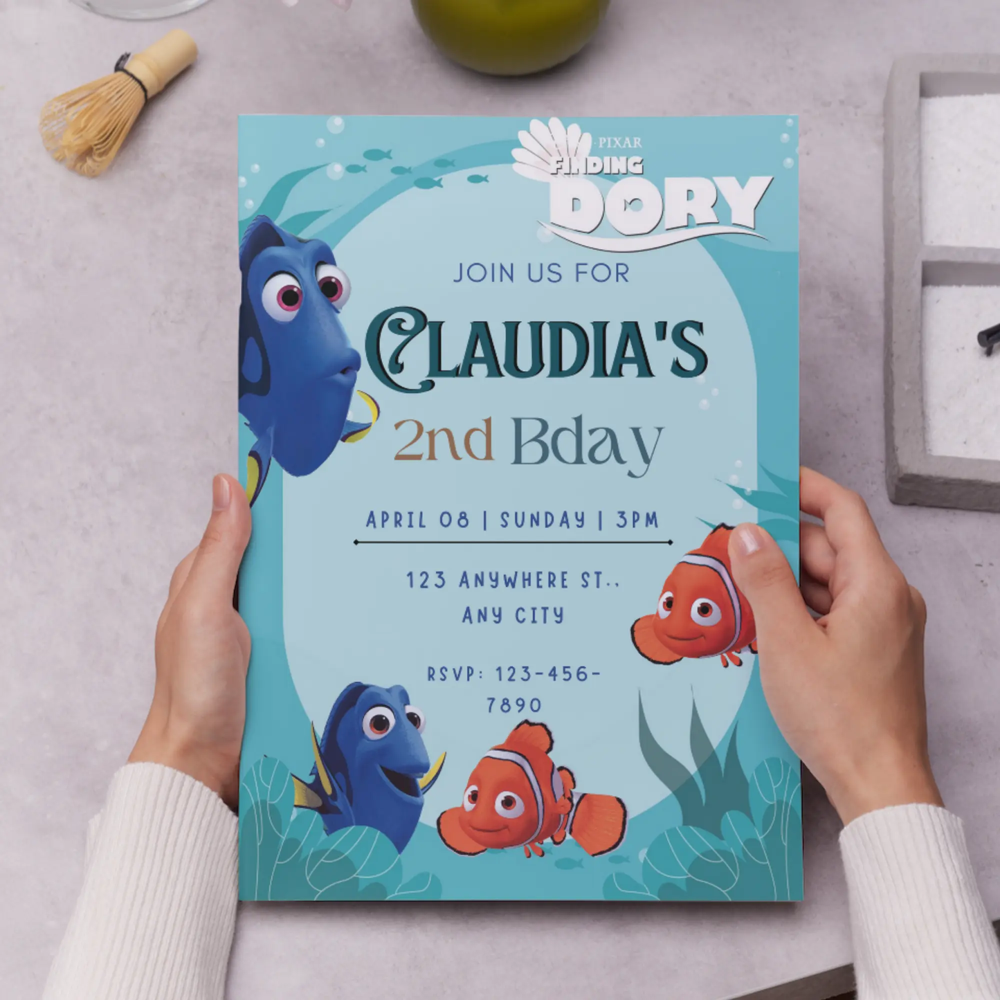 Finding Dory Birthday Invitation Template - CreativeRino