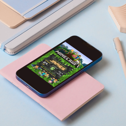 Minecraft Birthday Invitation Template - CreativeRino