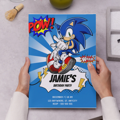 Sonic the Hedgehog Birthday Invitation Template - CreativeRino