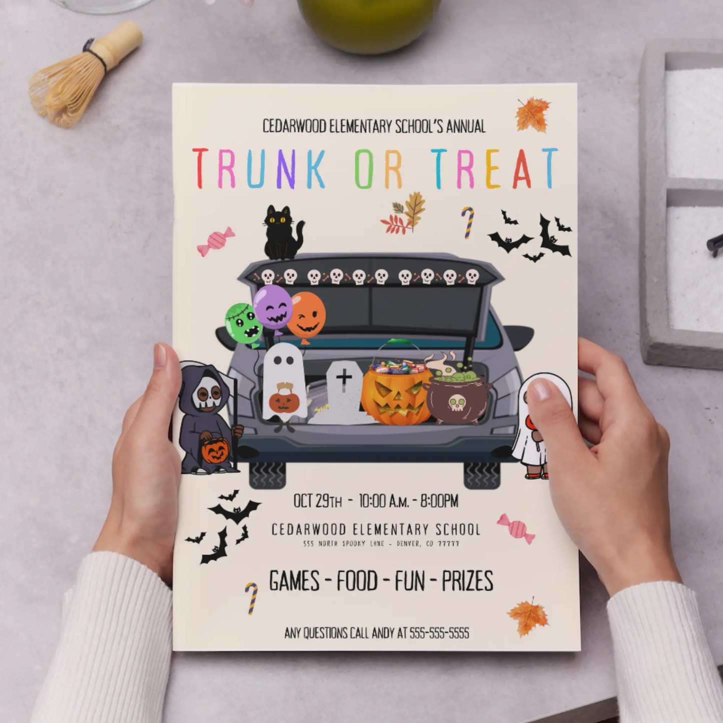 Halloween Trick or Treat Invitation Template | Halloween Trick or Treat Flyer - CreativeRino