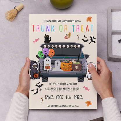 Halloween Trick or Treat Invitation Template | Halloween Trick or Treat Flyer - CreativeRino