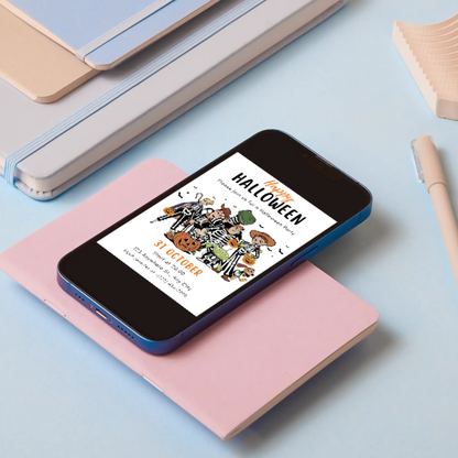 Toy Story Halloween Birthday Party Invitation Template - CreativeRino