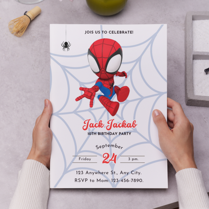 Spidey and his Amazing Friends Birthday Invitation Template - CreativeRino