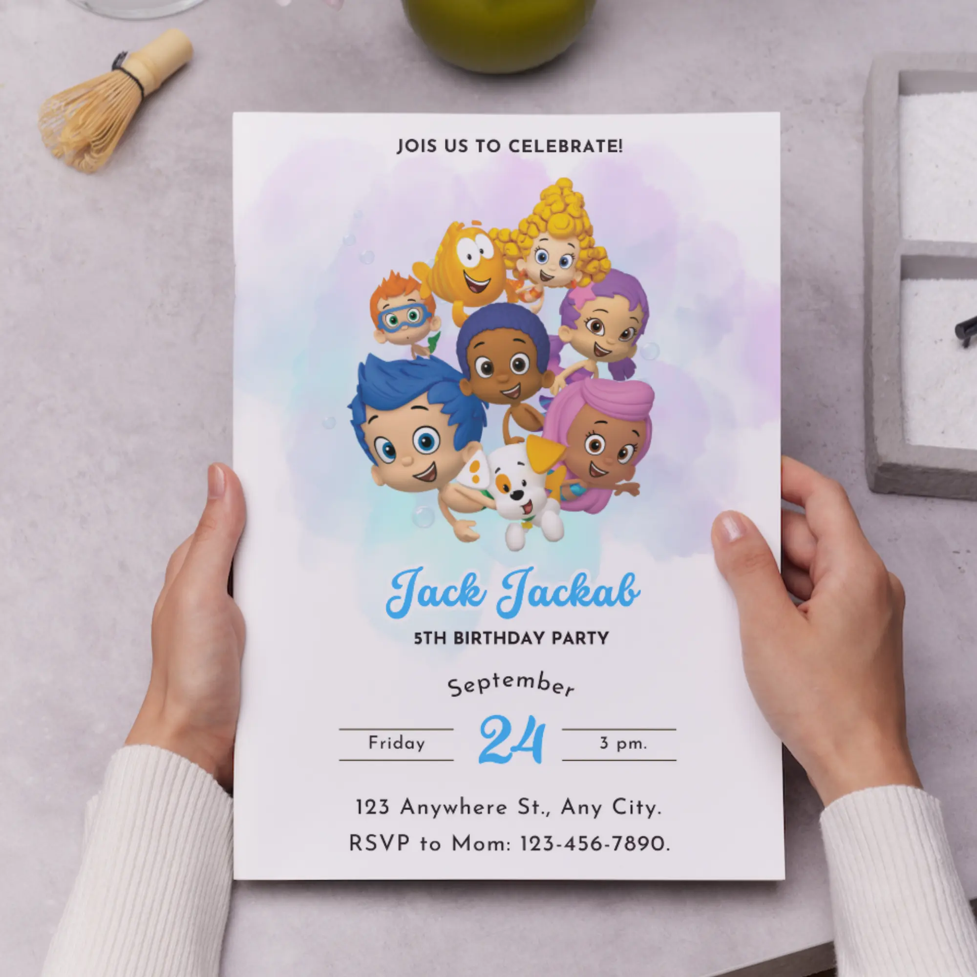 Bubble Guppies Birthday Invitation Template - CreativeRino