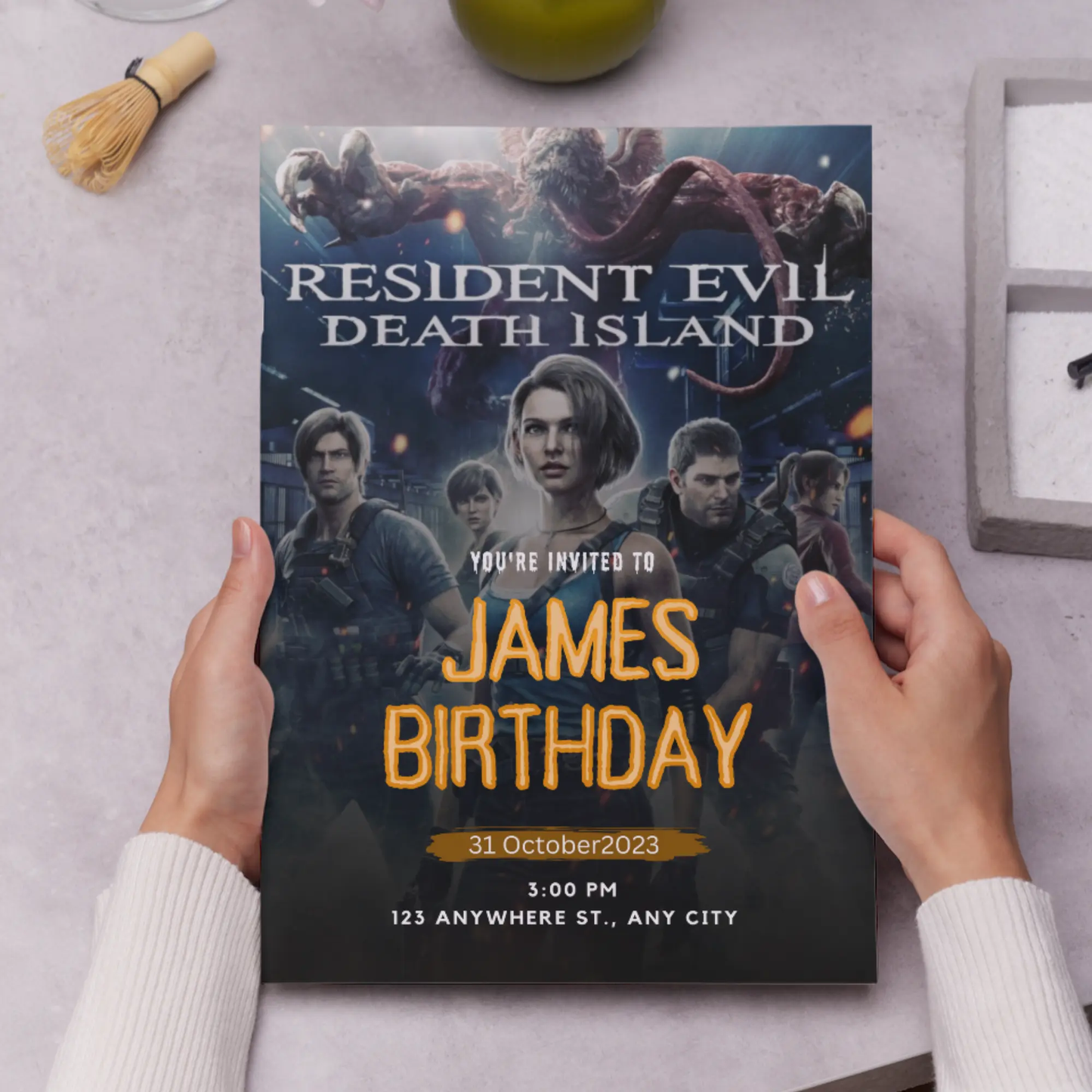 Resident Evil Death Island Birthday Invitation Template - CreativeRino